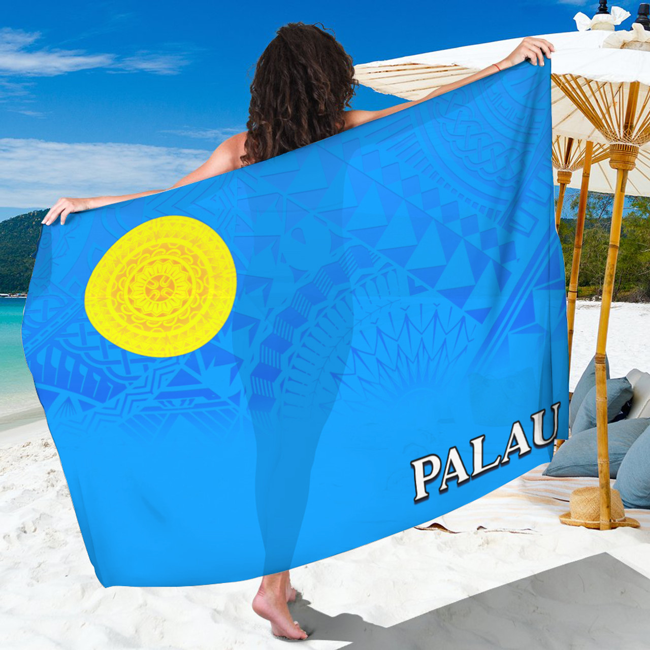 Paplau Flag Color With Traditional Patterns Sarong