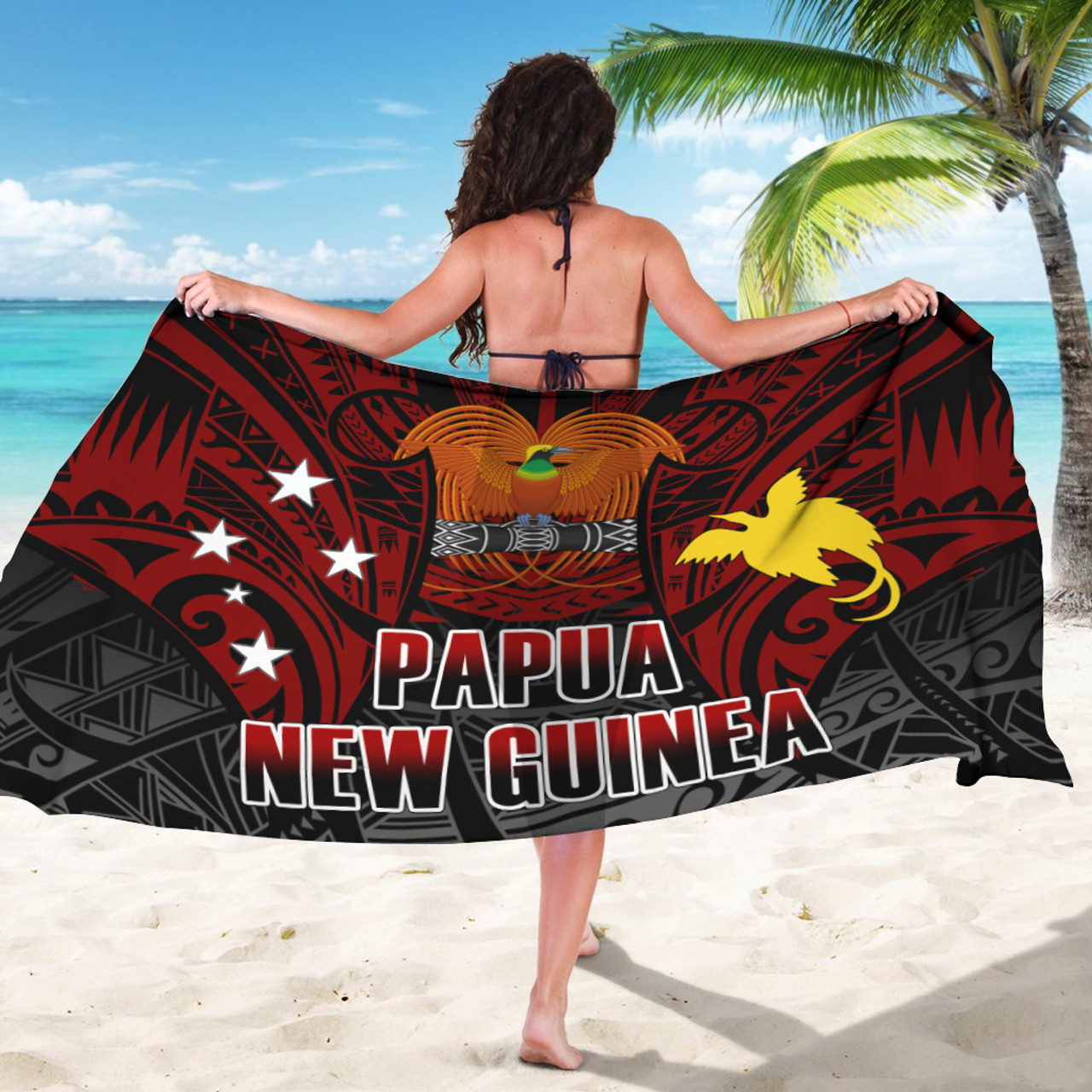 Papua New Guinea Traditional Patterns Flag Color Style Sarong