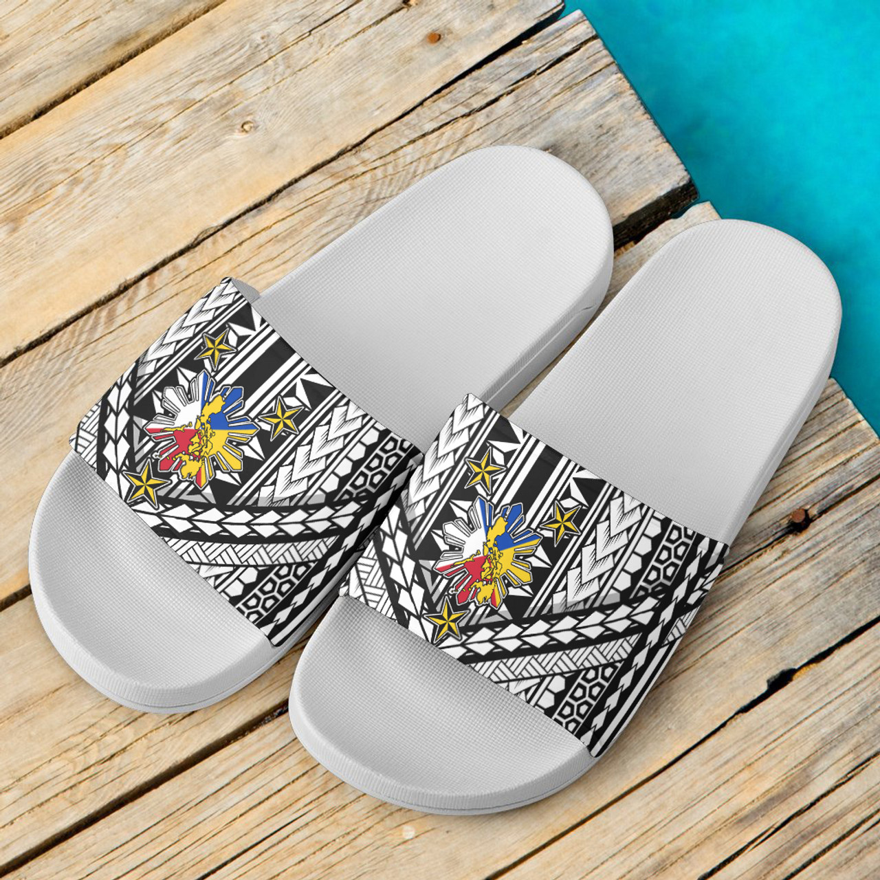 Philippines Filipinos Sun Patterns Tradition Style Slide Sandals