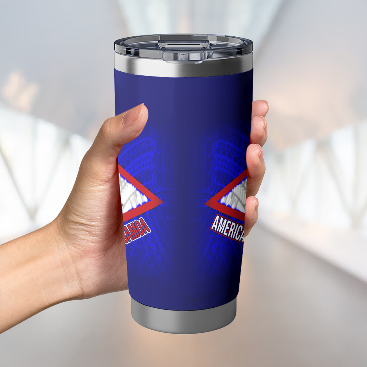 American Samoa Flag Color With Traditional Patterns Tumbler