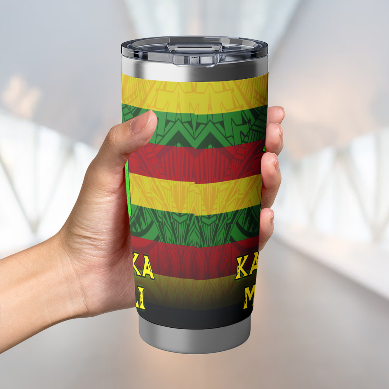 Kanaka Maoli Flag Color With Traditional Patterns Tumbler