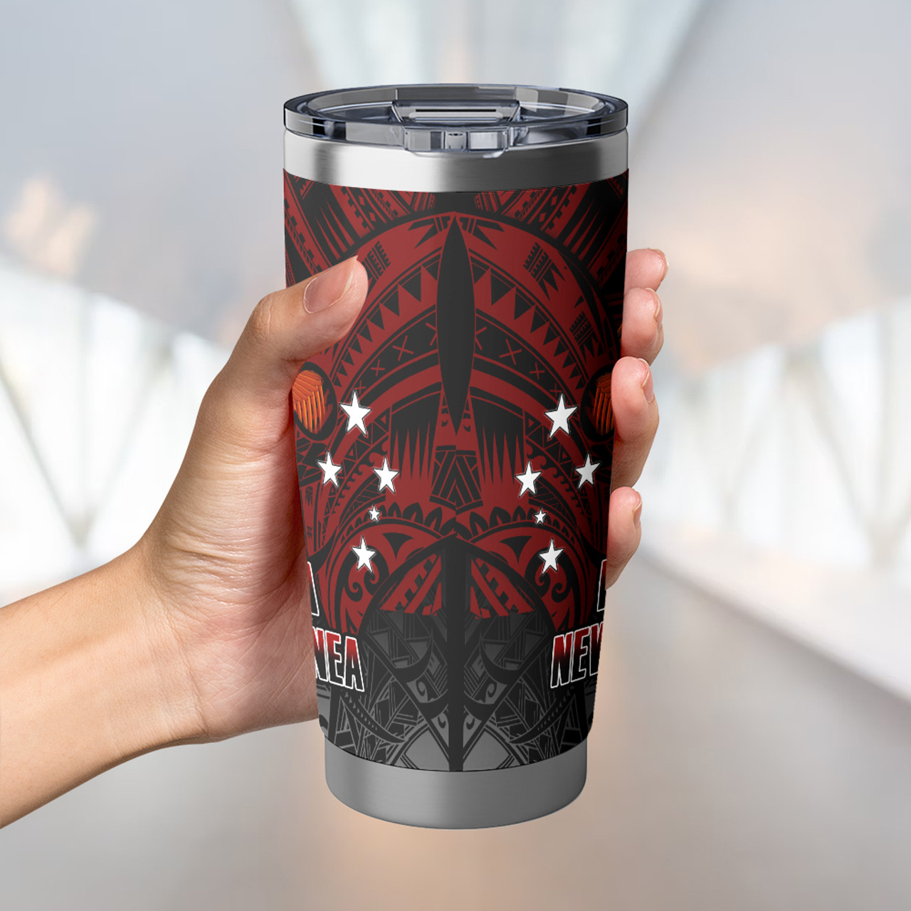 Papua New Guinea Map Patterns Flag Color Style Tumbler