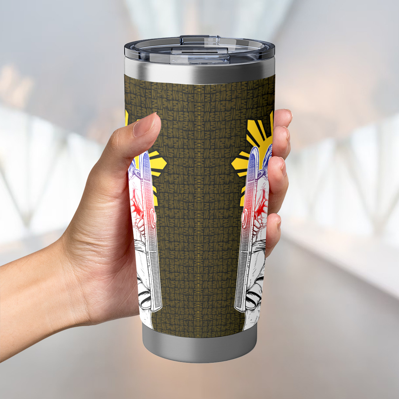 Philippines Filipinos Lapu-lapu Hero With Seal Filipinos Tribal Patterns Tumbler