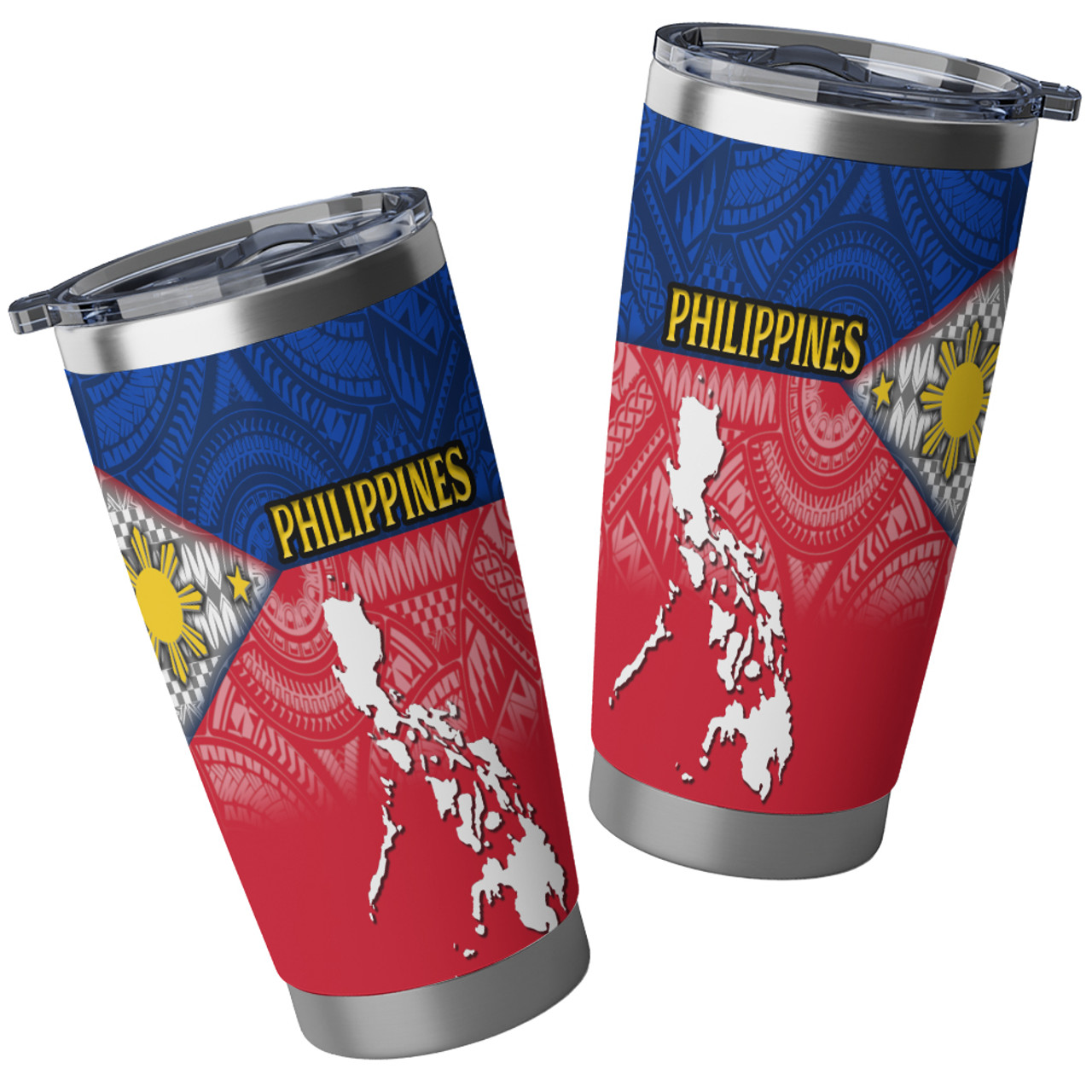Philippines Filipinos Map And Flag Color Style Tumbler