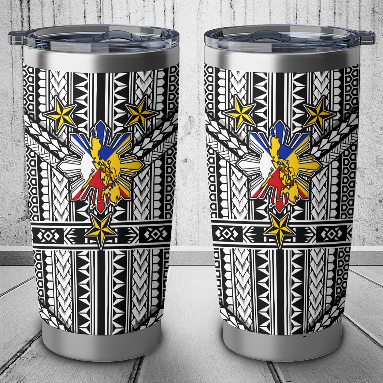 Philippines Filipinos Sun And Stars Tribal Tattoo Patterns Style Tumbler