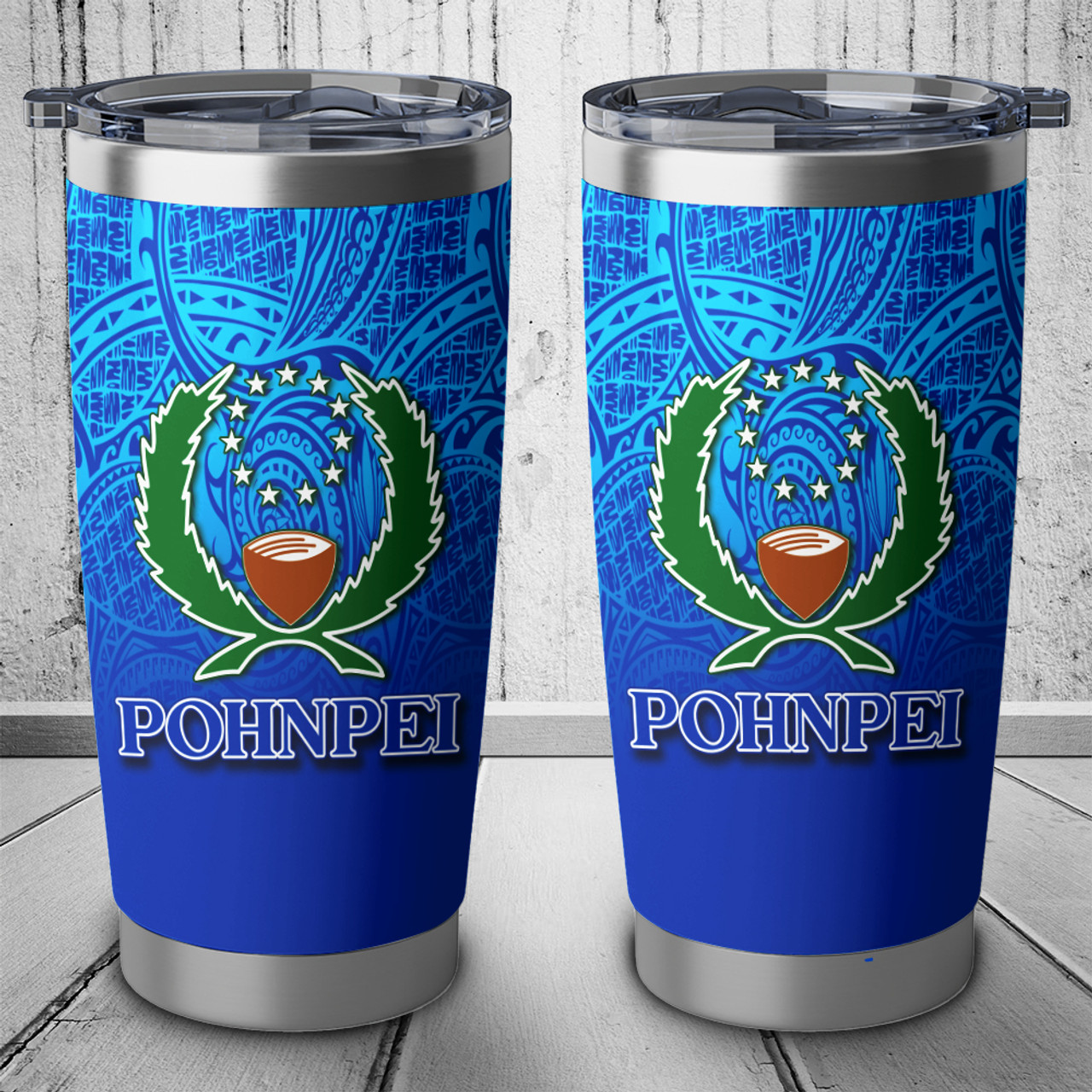 Pohnpei Flag Color With Traditional Patterns Tumbl