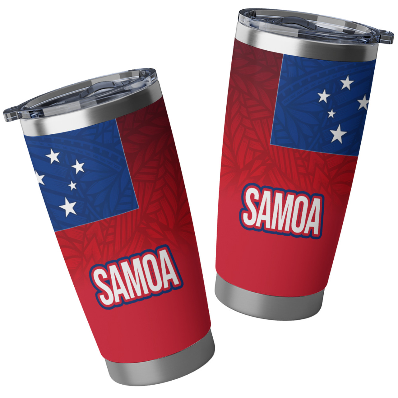 Samoa Flag Color With Traditional Patterns Tumbler