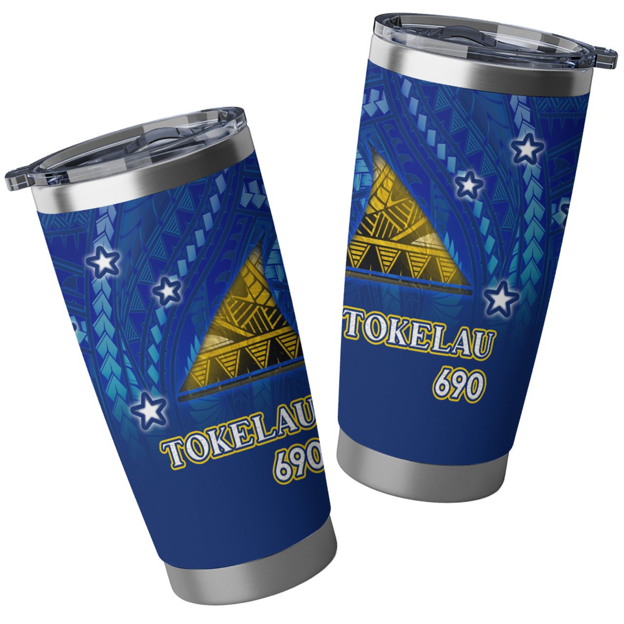 Tokelau Flag Color With Traditional Patterns Tumbler