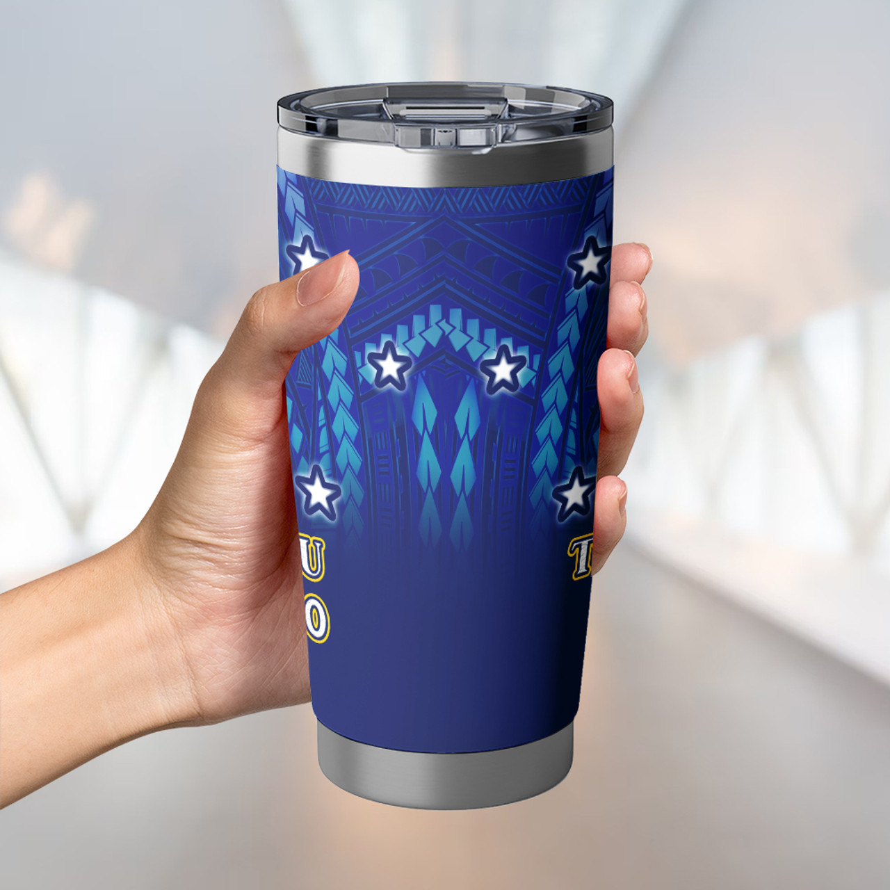 Tokelau Flag Color With Traditional Patterns Tumbler