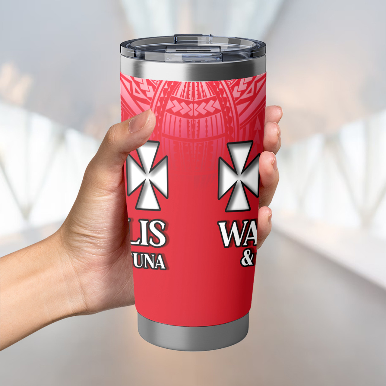 Wallis And Futuna Flag Color With Traditional Patterns Tumbler