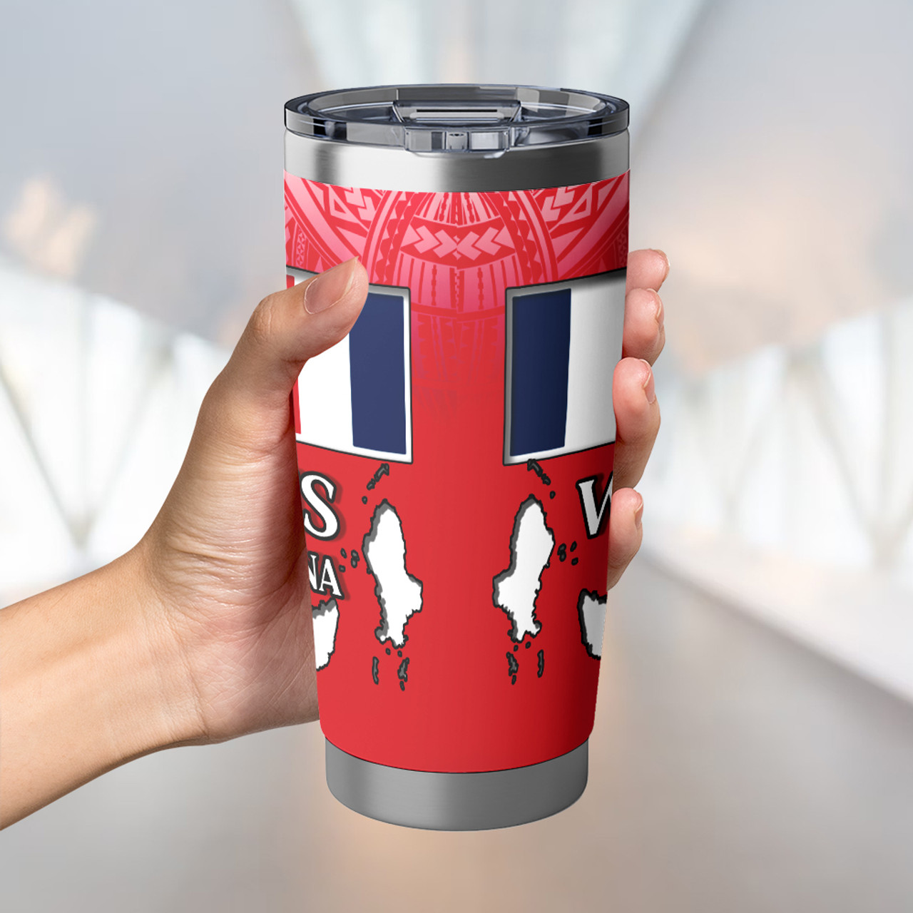 Wallis And Futuna Flag Color With Traditional Patterns Tumbler