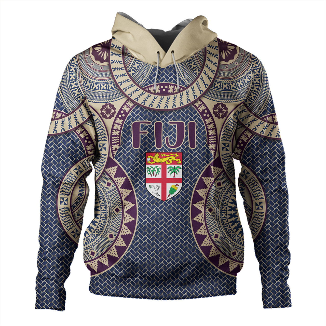 Fiji Hoodie Bula Pattern Circle