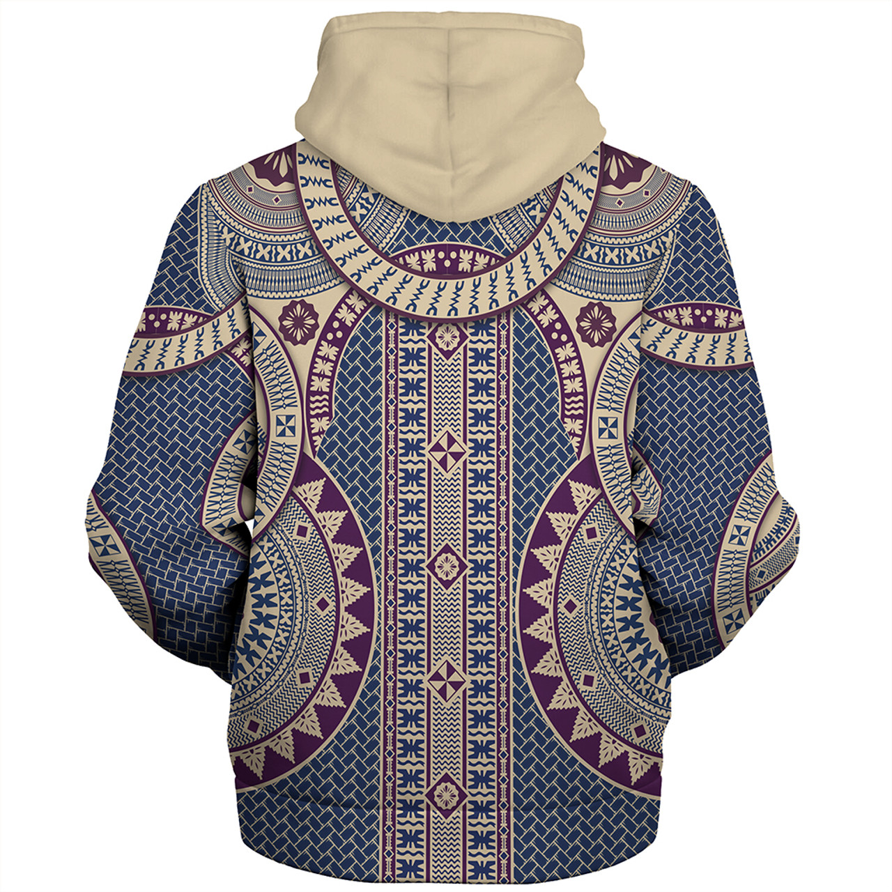 Fiji Sherpa Hoodie Bula Pattern Circle