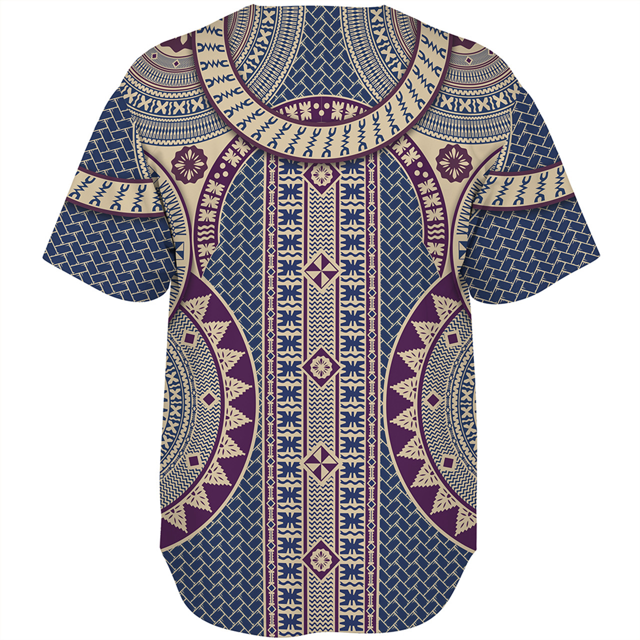 Fiji Baseball Shirt Bula Pattern Circle