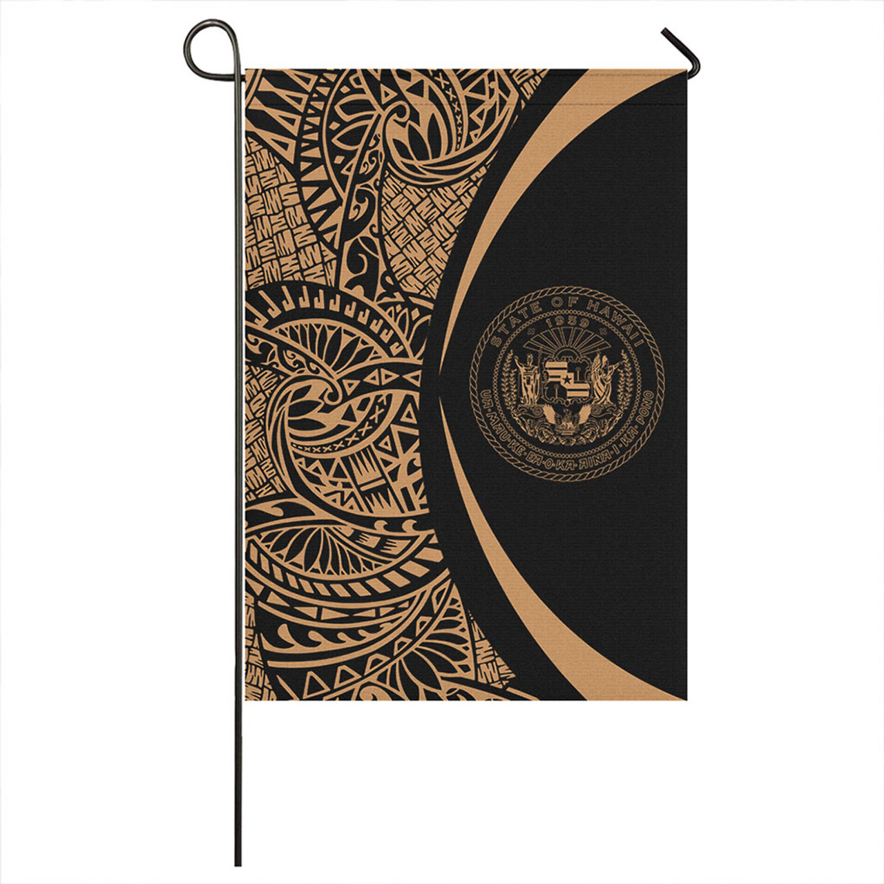 Hawaii Garden Flag Lauhala Circle Gold