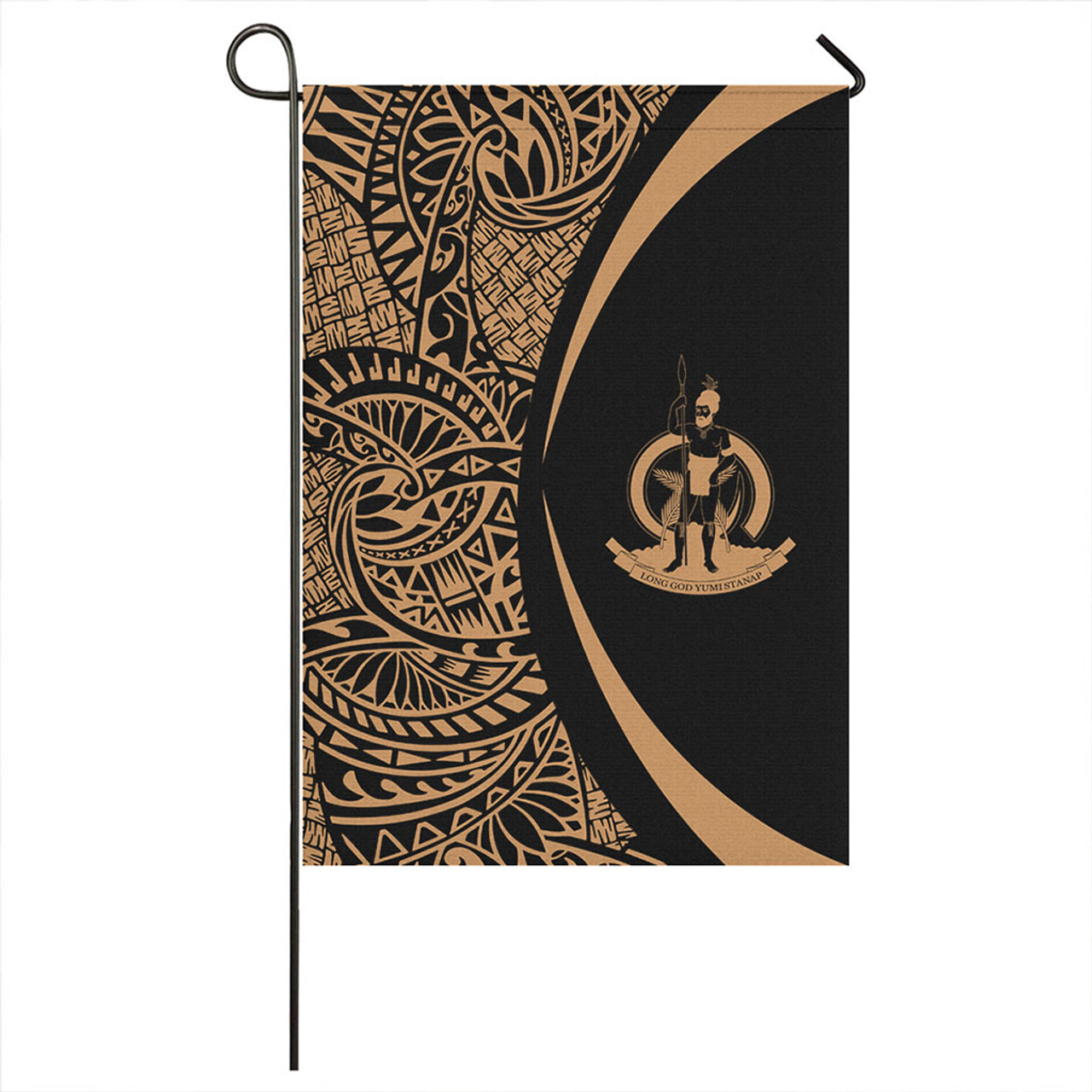 Vanuatu Garden Flag Lauhala Circle Gold