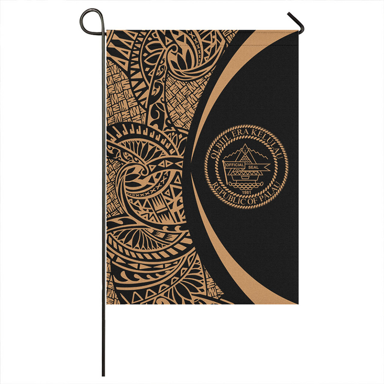 Palau Garden Flag Lauhala Circle Gold