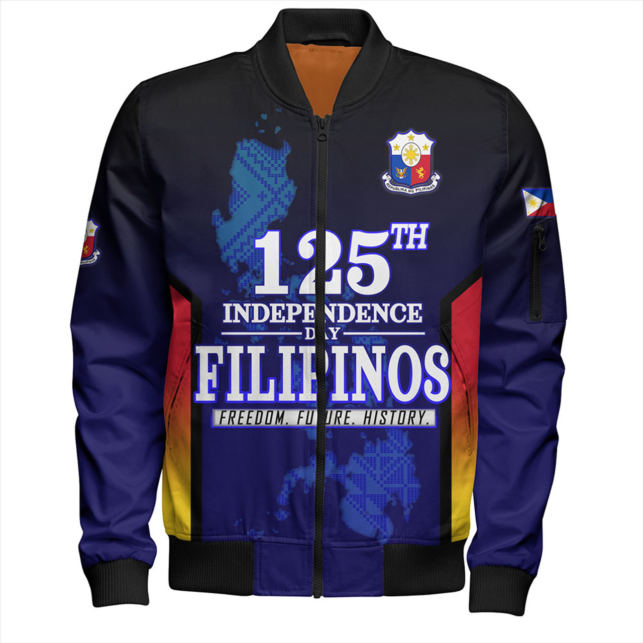 Philippines Filipinos Bomber Jacket Philippines Independence Day With Map