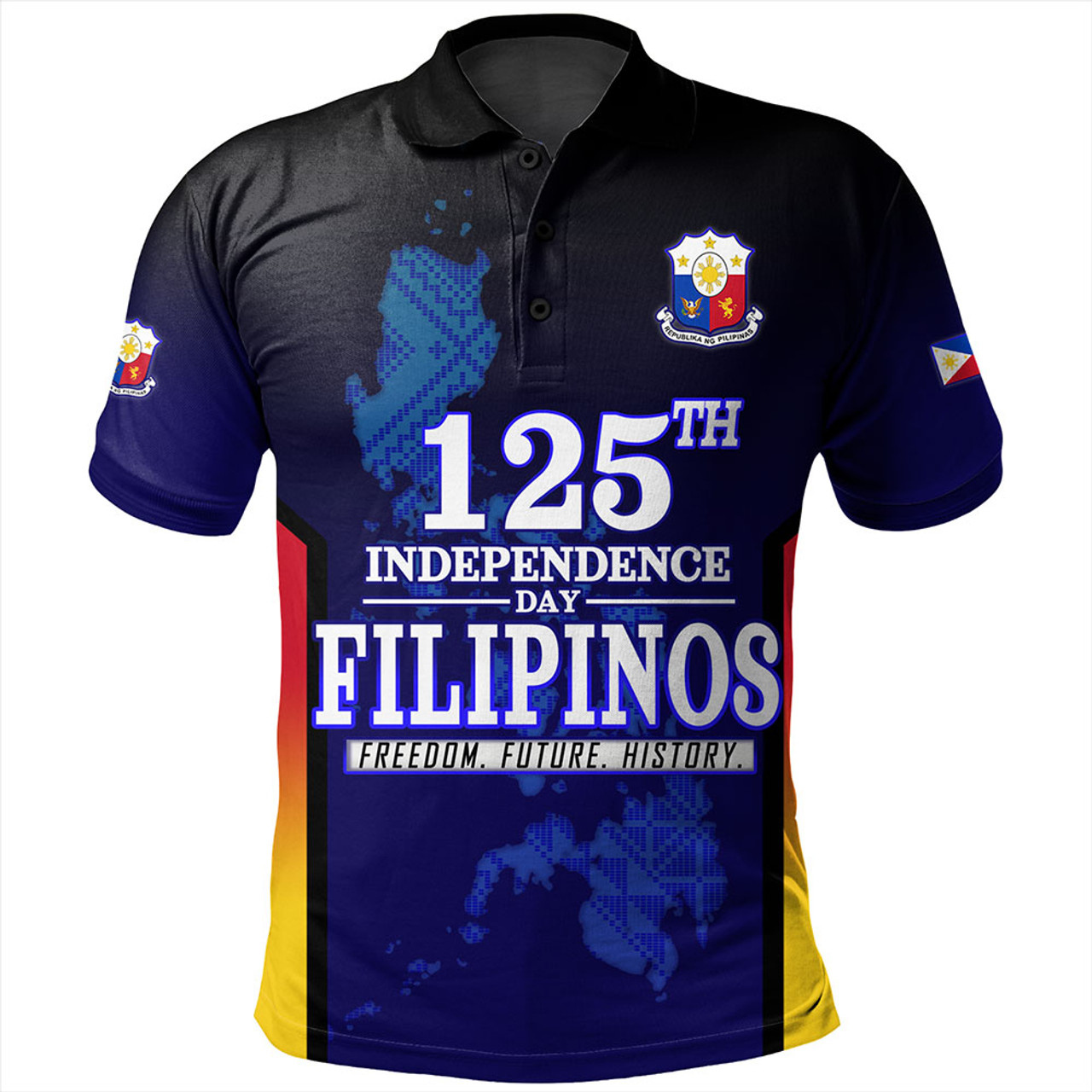 Philippines Filipinos Polo Shirt Philippines Independence Day With Map
