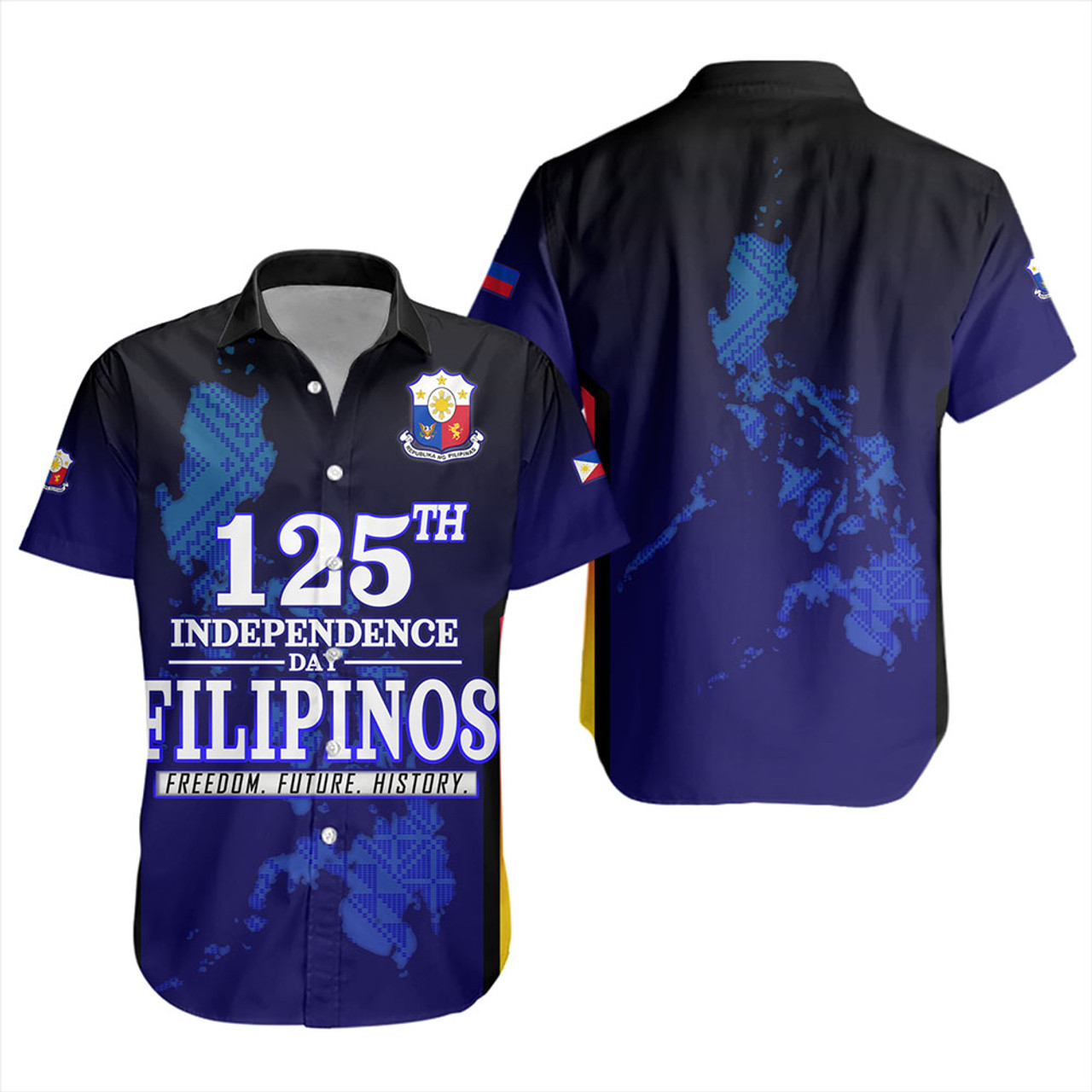 Philippines Filipinos Short Sleeve Shirt Philippines Independence Day With Map