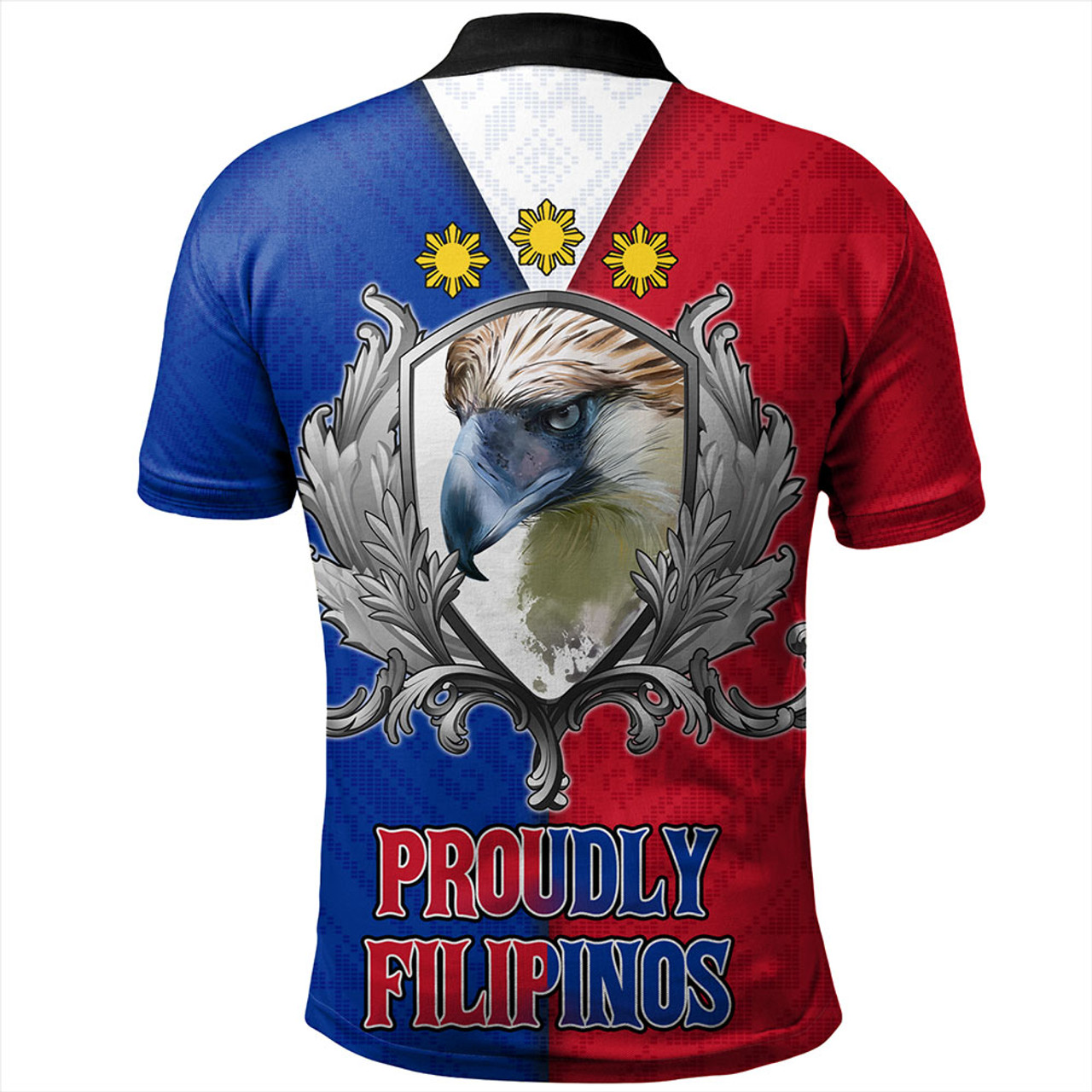 Philippines Filipinos Polo Shirt The Philippine Eagle With Traditional Patterns
