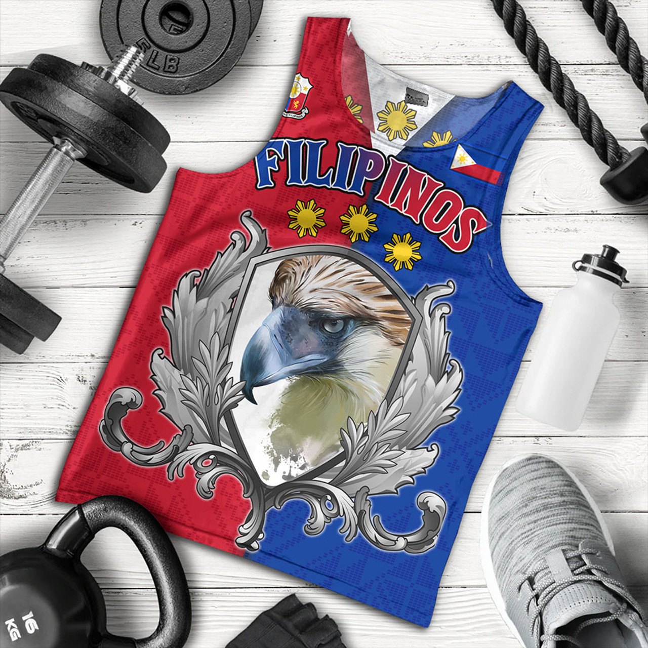 Philippines Filipinos Tank Top The Philippine Eagle With Traditional Patterns