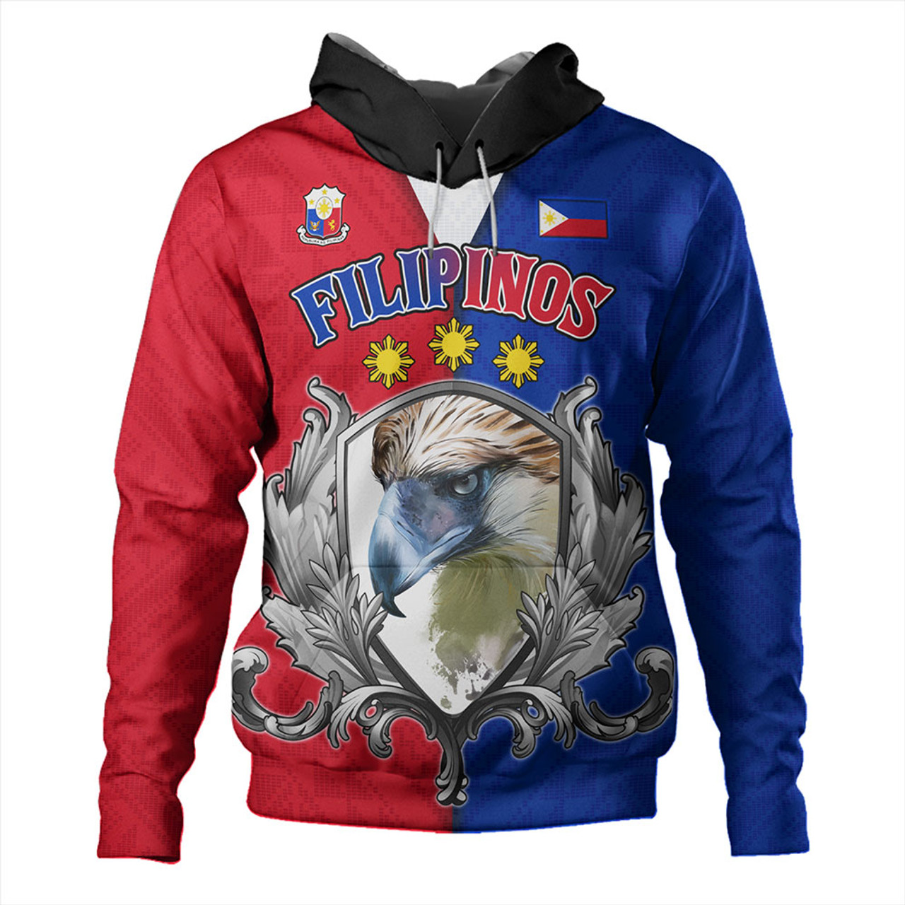 Philippines Filipinos Hoodie The Philippine Eagle With Traditional Patterns