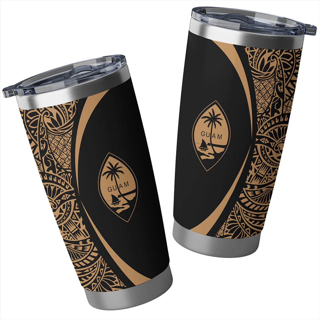 Guam Tumbler Lauhala Circle Style Gold