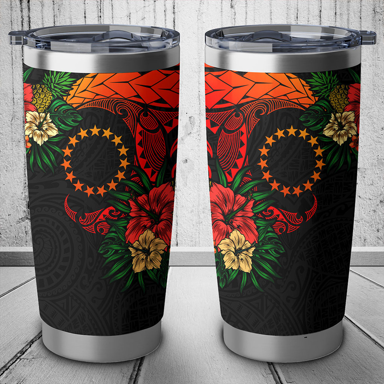 Cook Islands Tumbler Polynesian Tropical Coat Of Arms