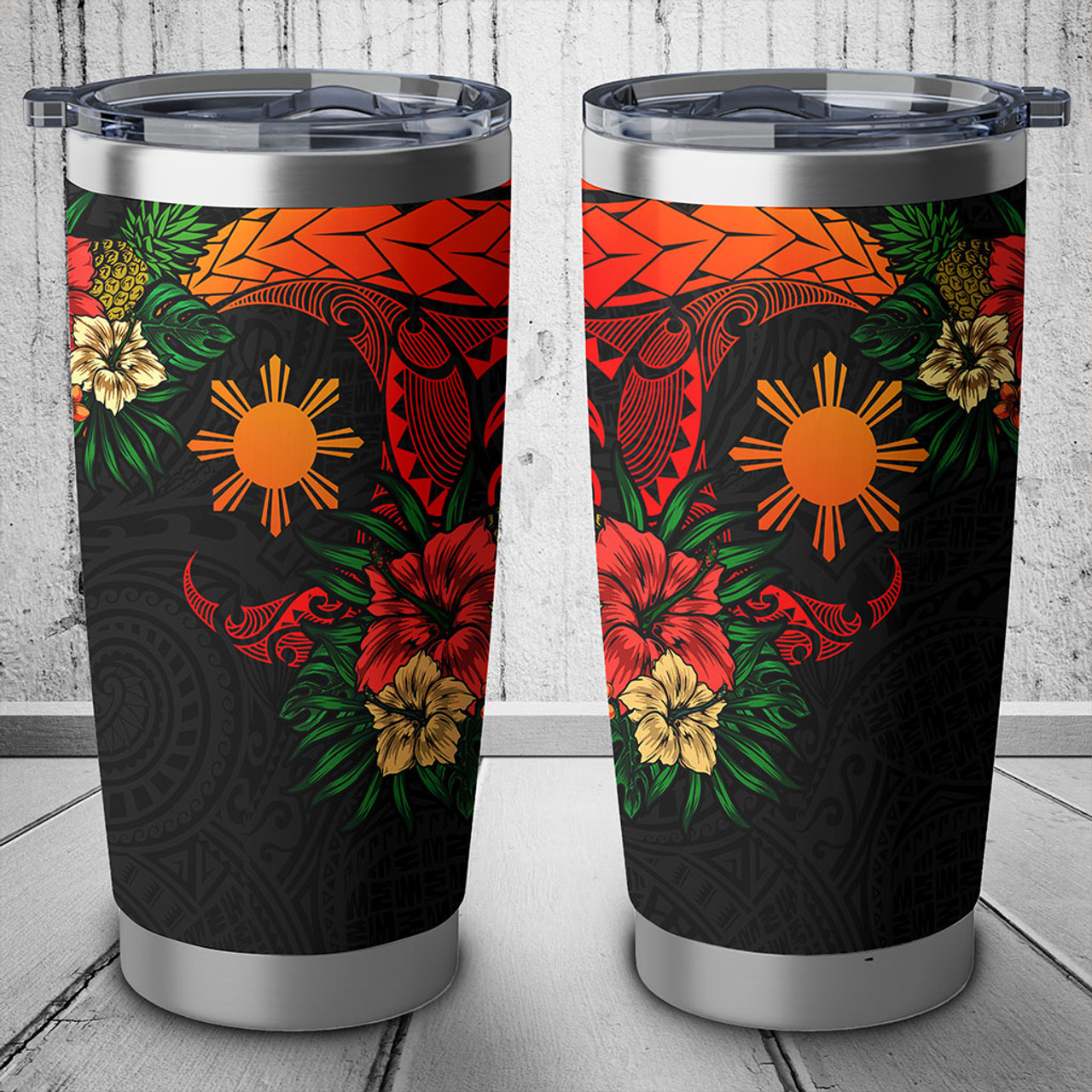Philippines Filipinos Tumbler Polynesian Tropical Coat Of Arms