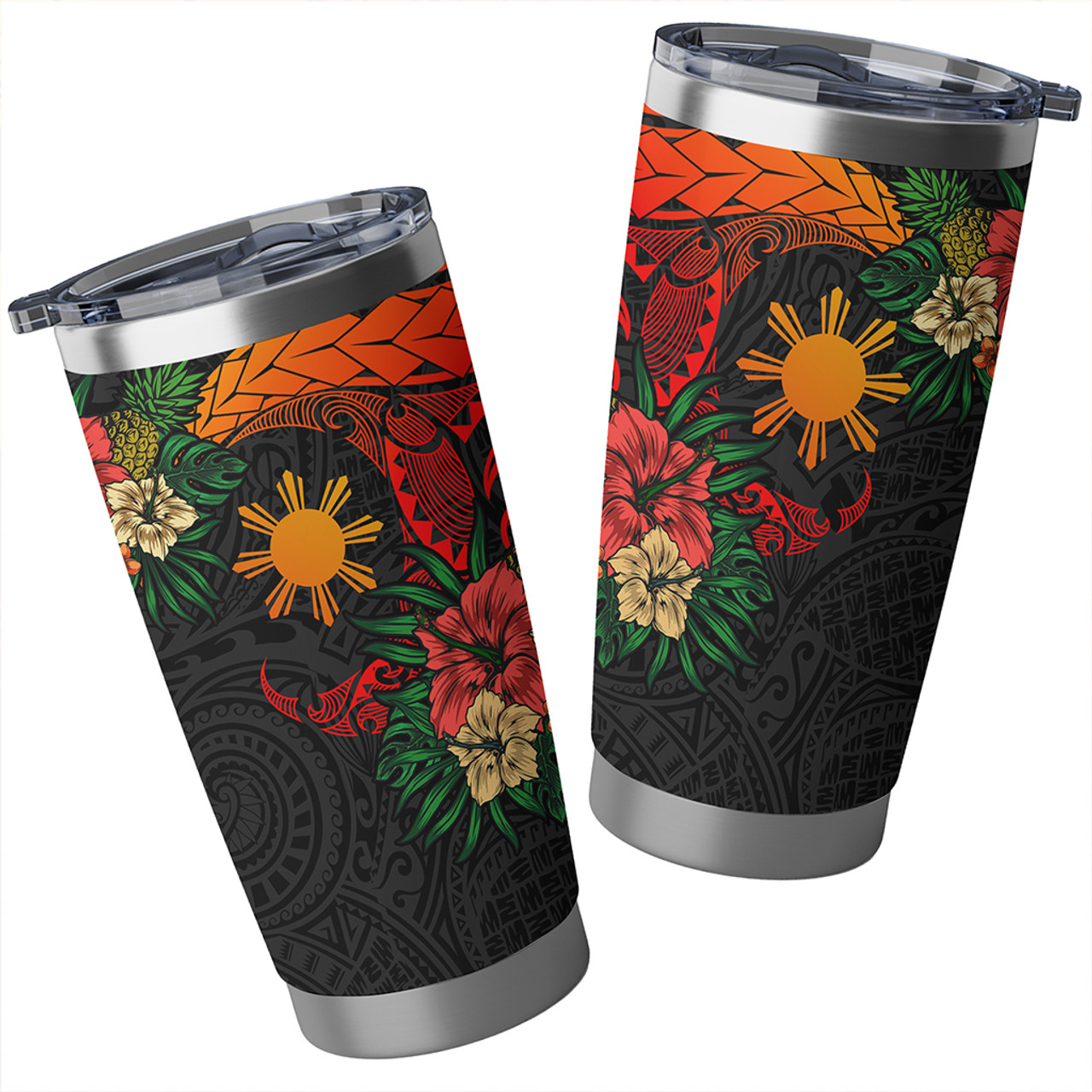 Philippines Filipinos Tumbler Polynesian Tropical Coat Of Arms