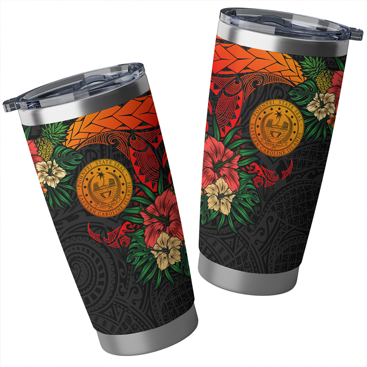 Pohnpei State Tumbler Polynesian Tropical Coat Of Arms