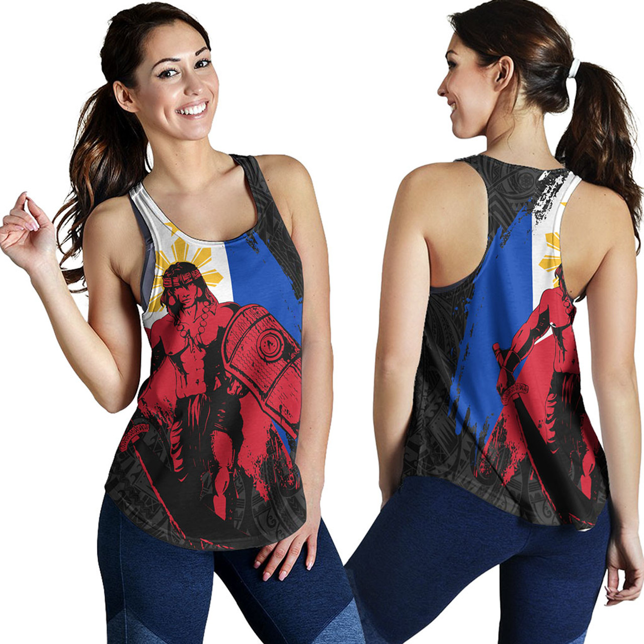 Philippines Filipinos Women Tank Lapu Lapu Warrior Style Flag