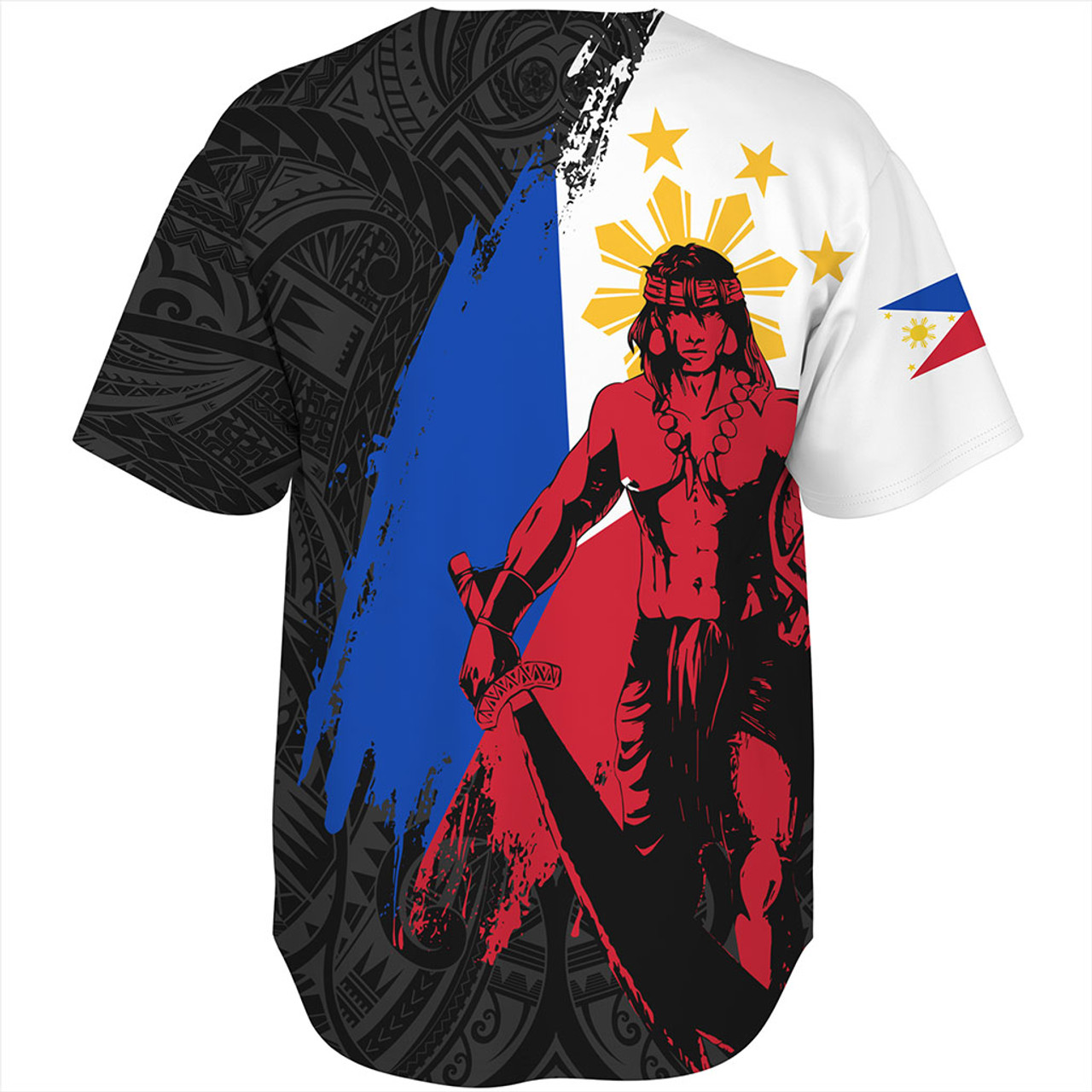 Philippines Filipinos Baseball Shirt Lapu Lapu Warrior Style Flag