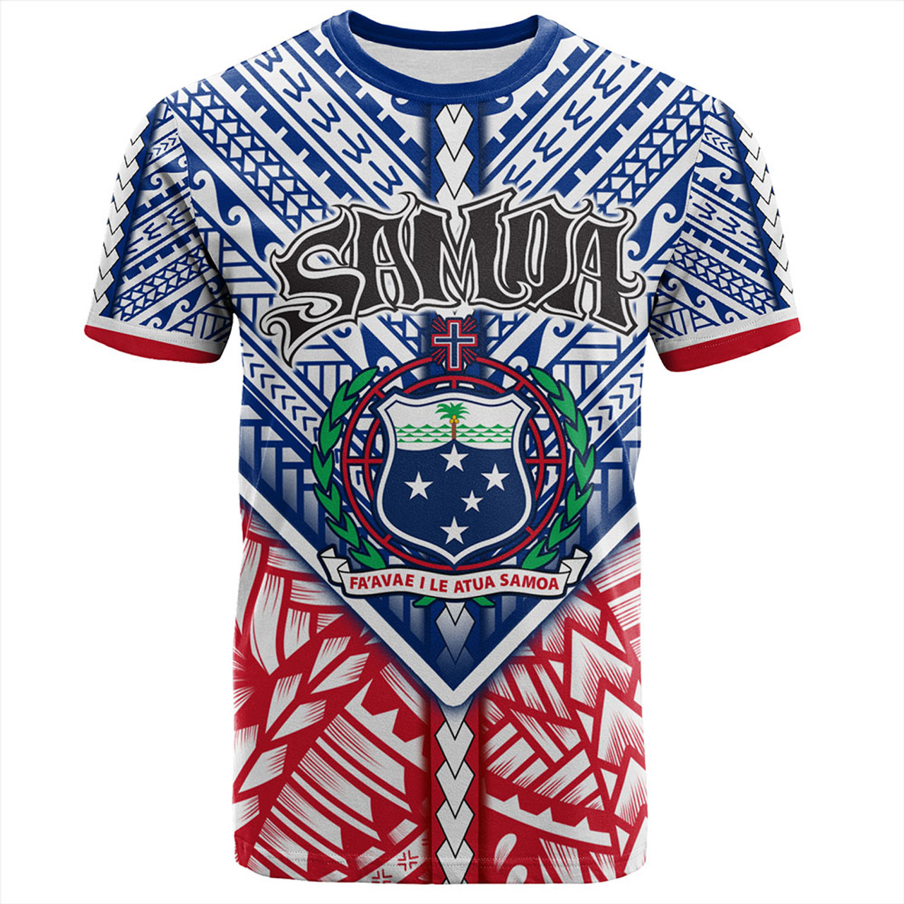 Samoa T-Shirt Map And Seal Samoan Patterns