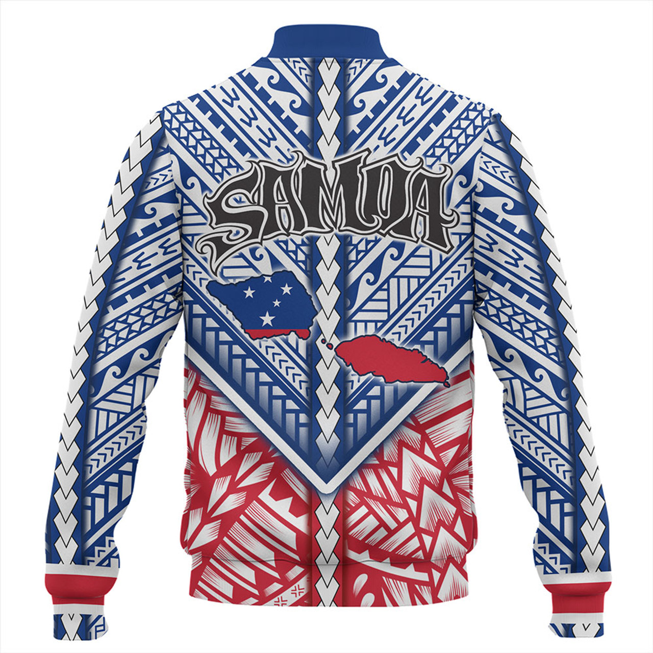 Samoa Baseball Jacket Map And Seal Samoan Patterns