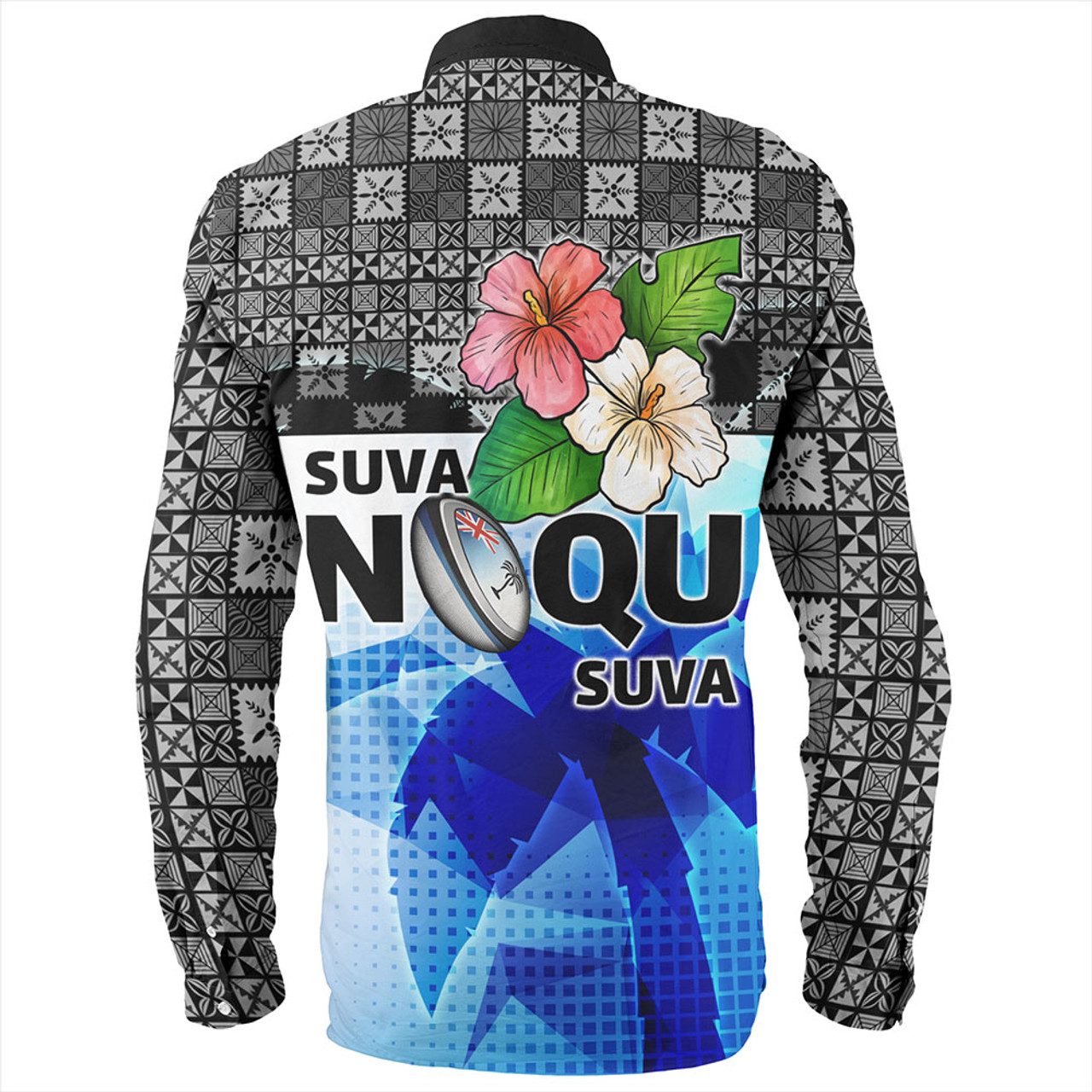 Fiji Long Sleeve Shirt Suva Noqu Suva Hibiscus Flowers Fijian Patterns