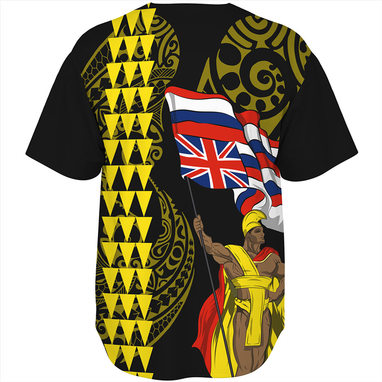 Hawaii Baseball Shirt Kanaka King Flag Kakau Style