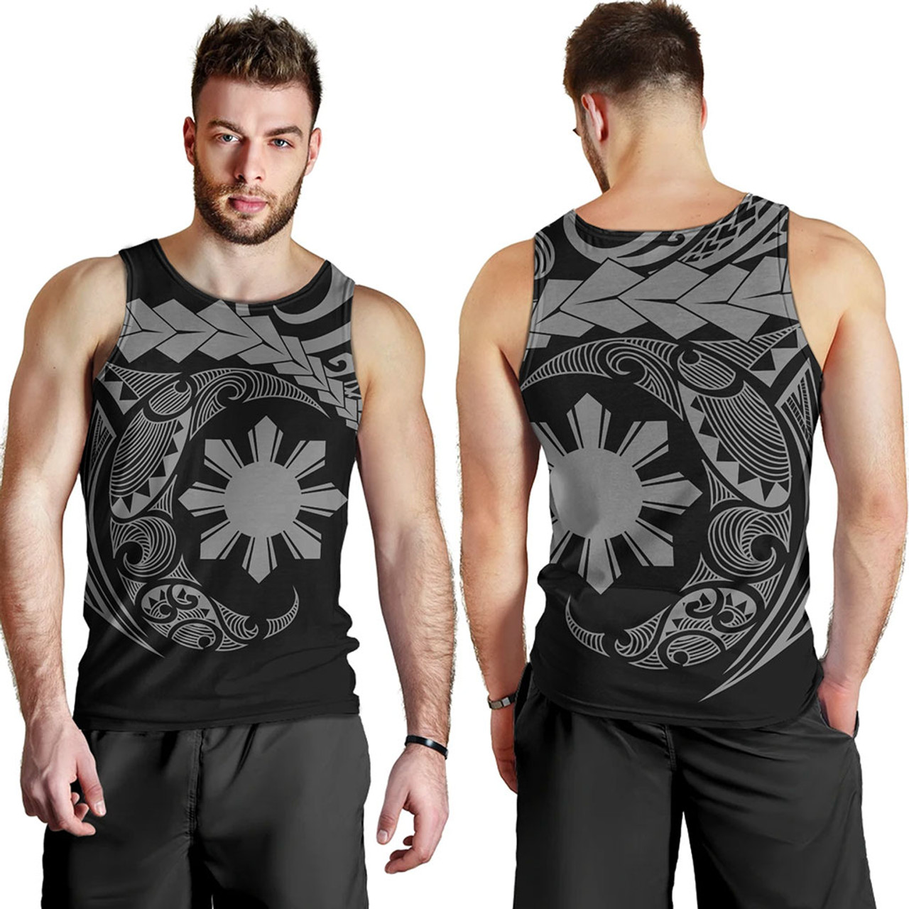 Philippines Filipinos Tank Top Polynesian Tribal Half Circle