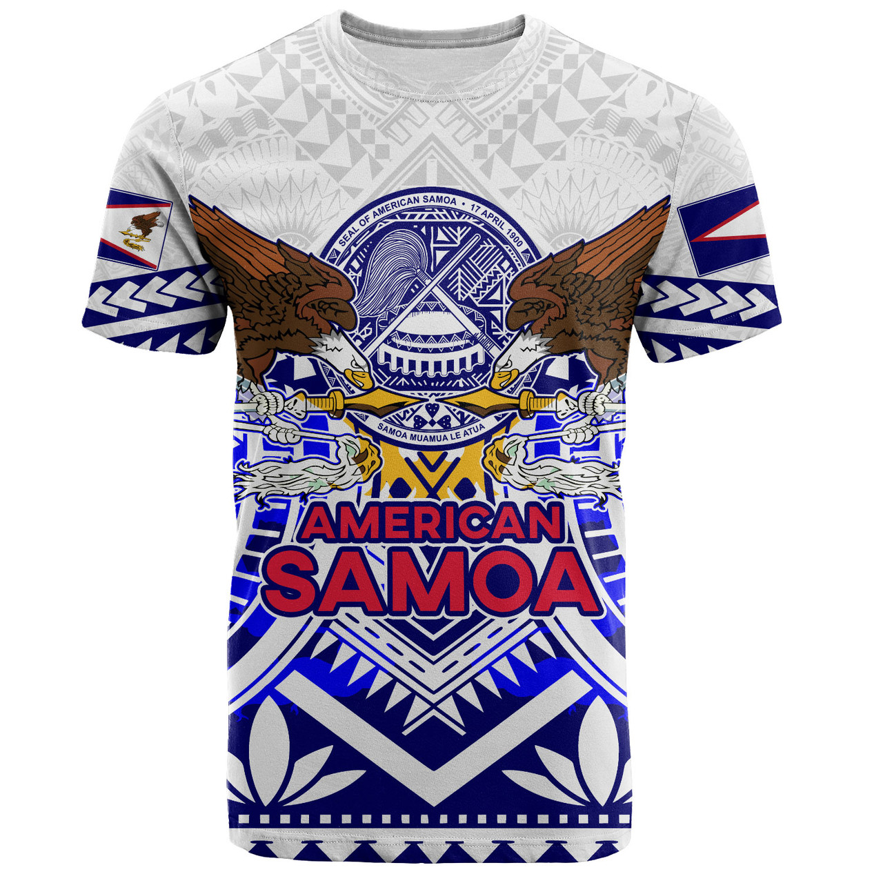 American Samoa T-Shirt Custom American Samoa Seal And Eagle Polynesian Tattoo