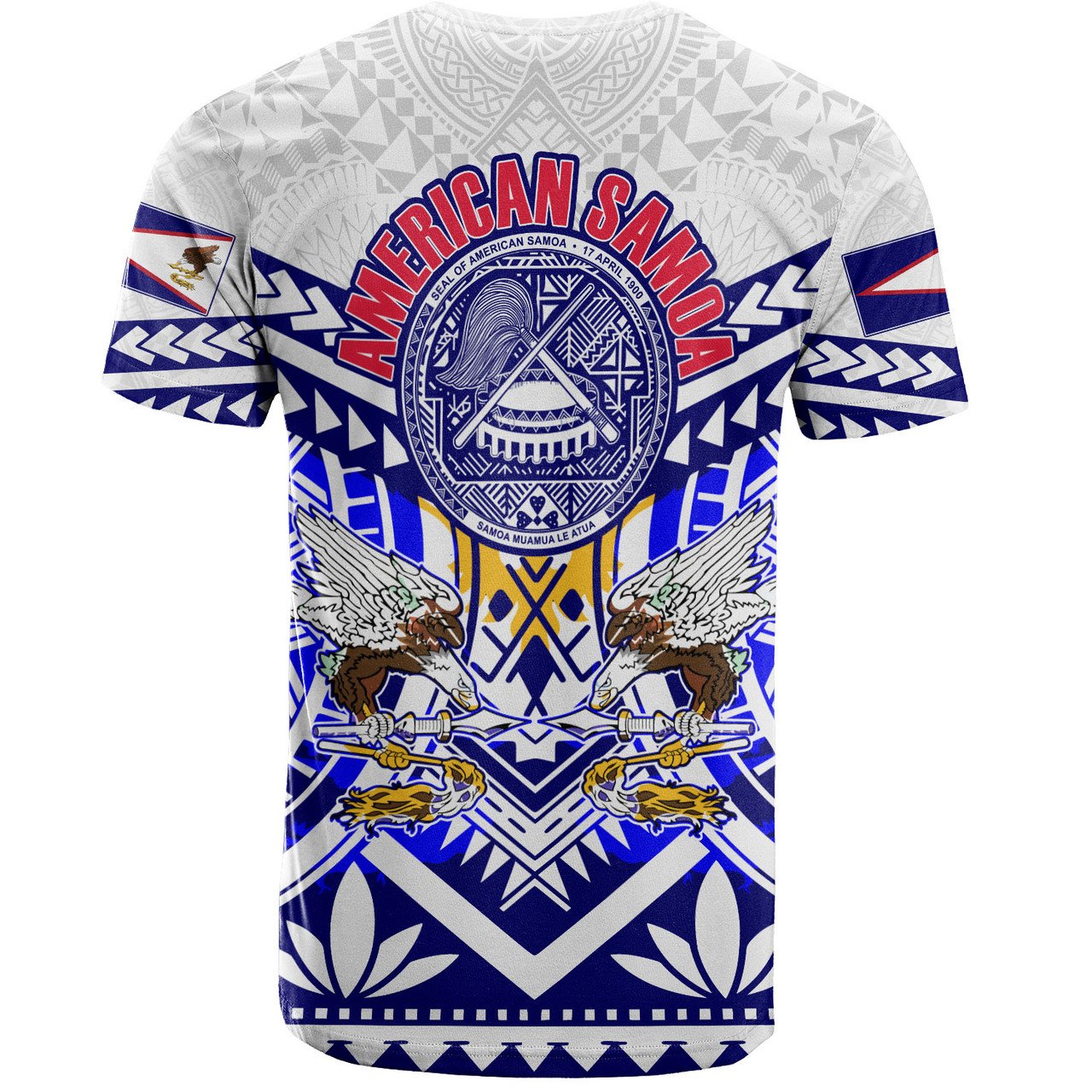 American Samoa T-Shirt Custom American Samoa Seal And Eagle Polynesian Tattoo