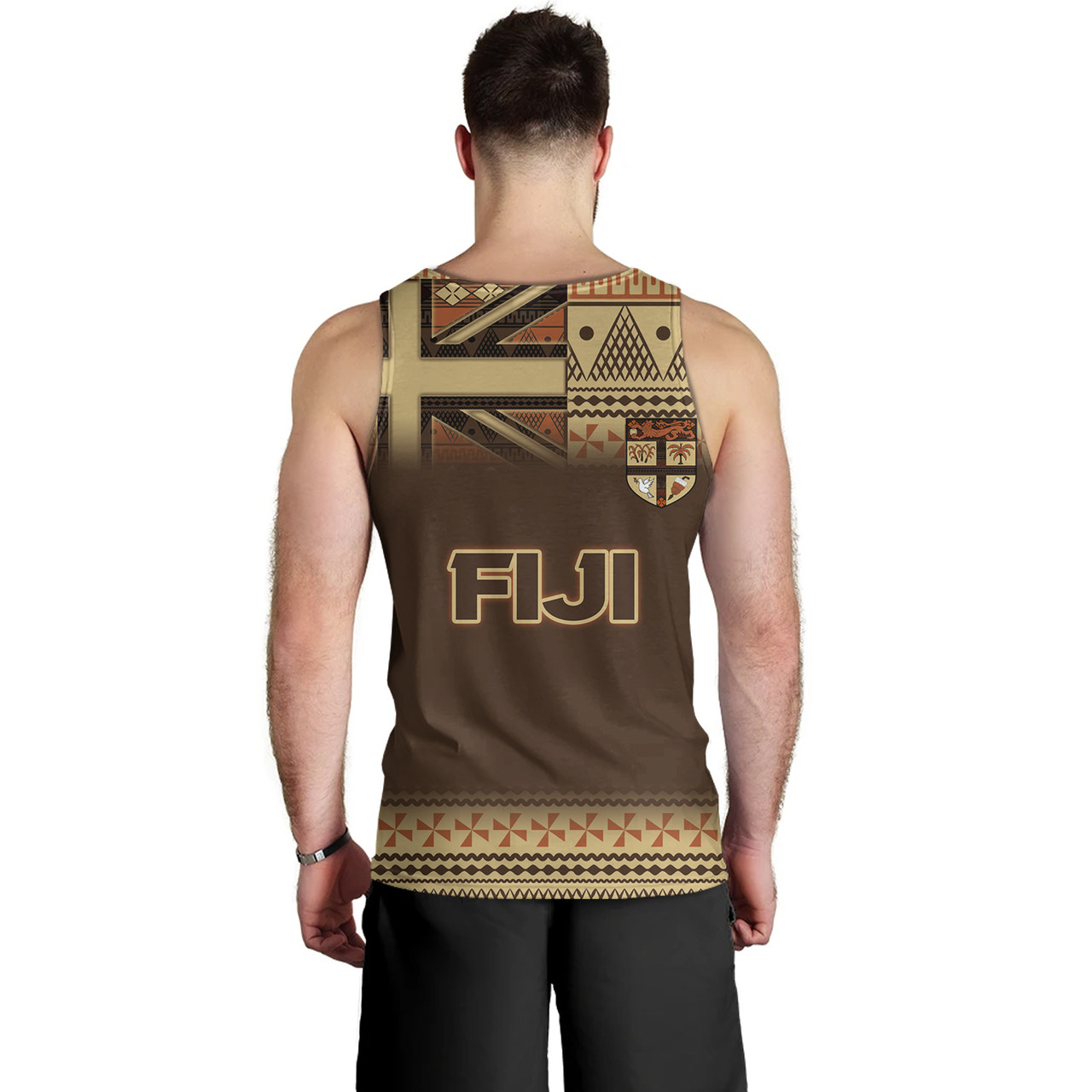 Fiji Tank Top Flag Color With Traditional Patterns Ver 2