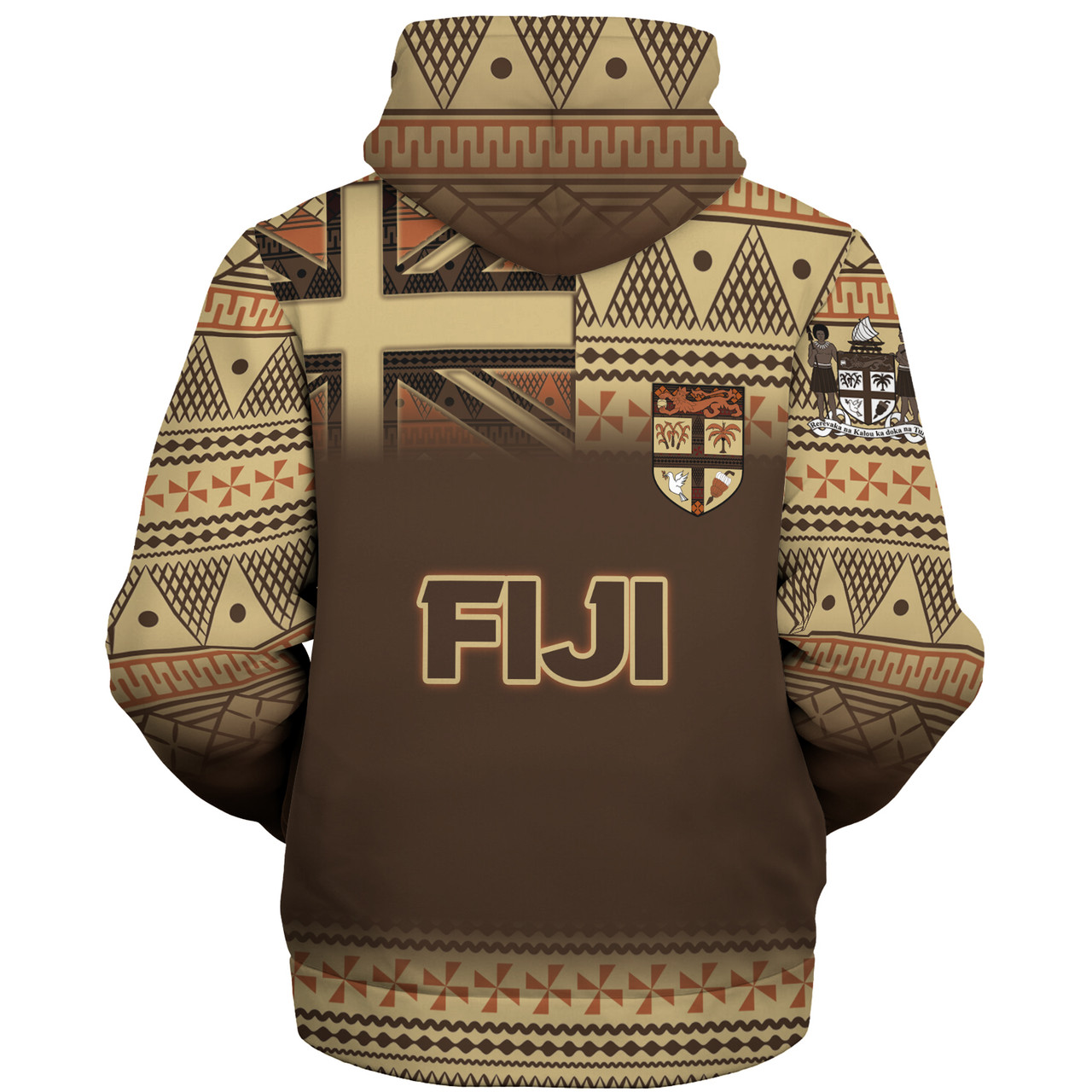 Fiji Sherpa Hoodie Flag Color With Traditional Patterns Ver 2