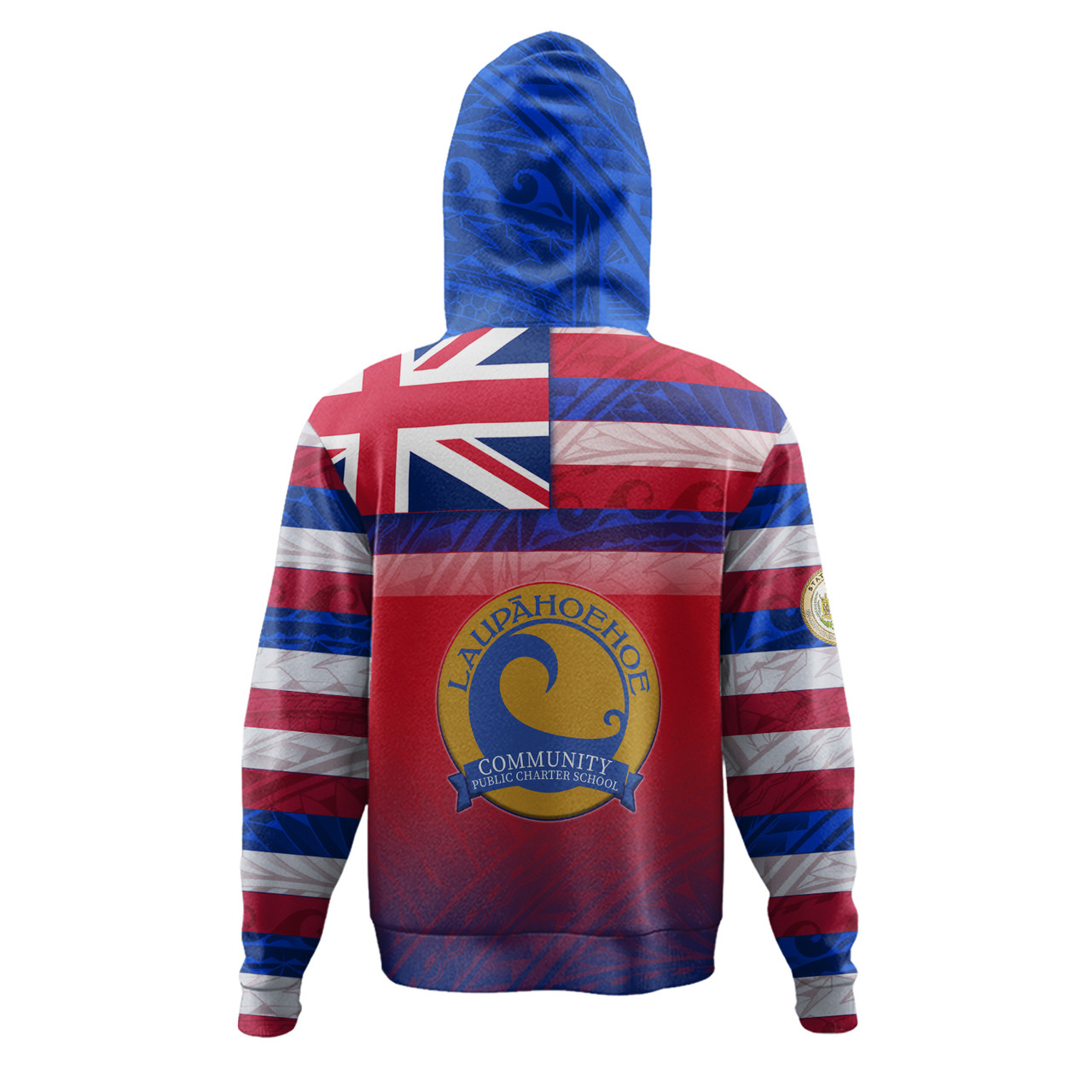 Hawaii Laupāhoehoe Community Public Charter School Hoodie Flag Color With Traditional Patterns