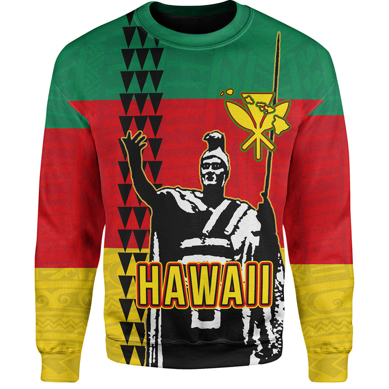 Hawaii Sweatshirt Custom Kanaka King Flag