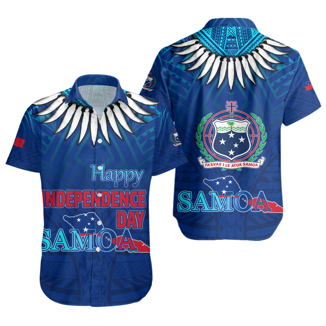 Samoa Short Sleeve Shirt Happy Independence Day Samoa