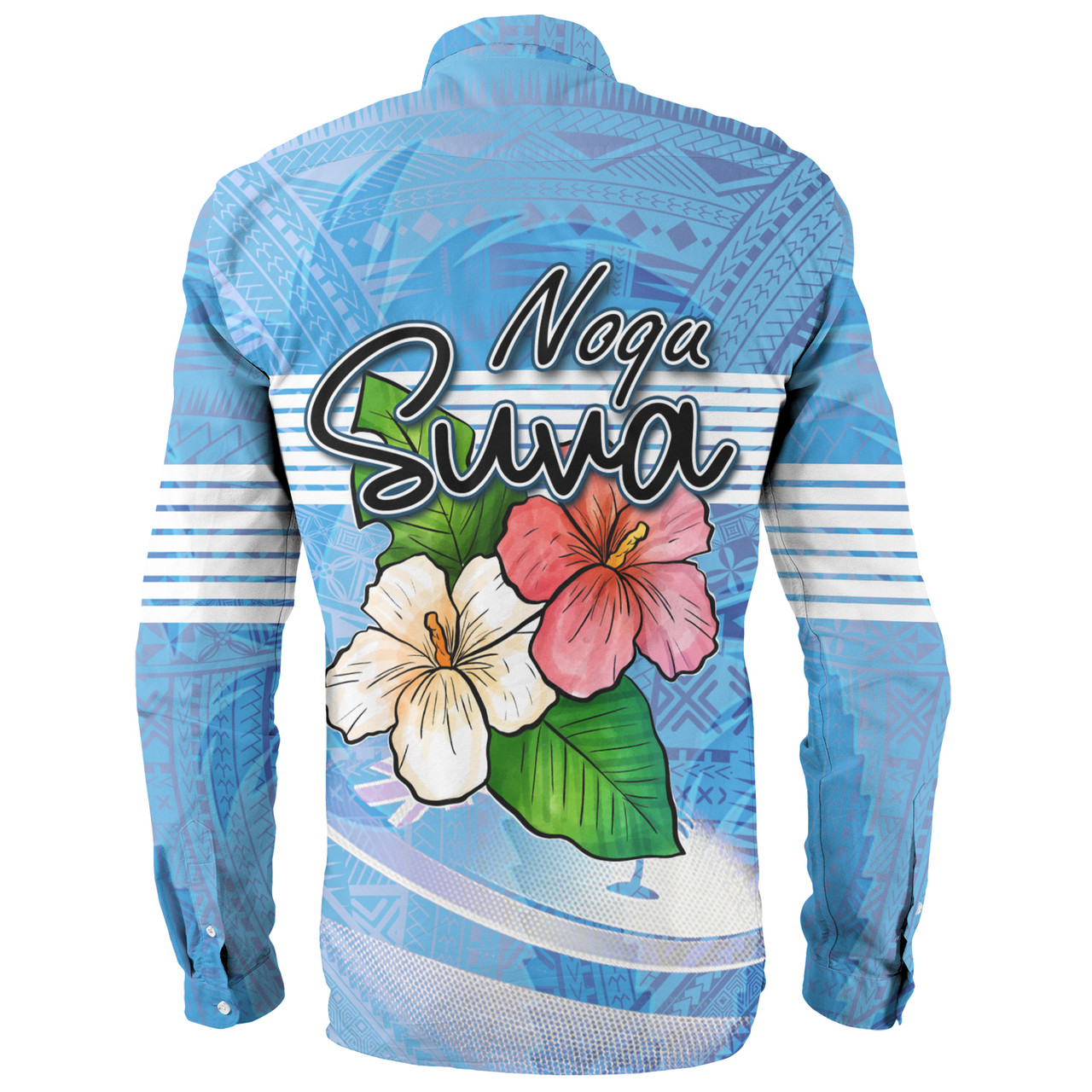 Fiji Long Sleeve Shirt Noqu Suva Palm Tree Traditional Patterns