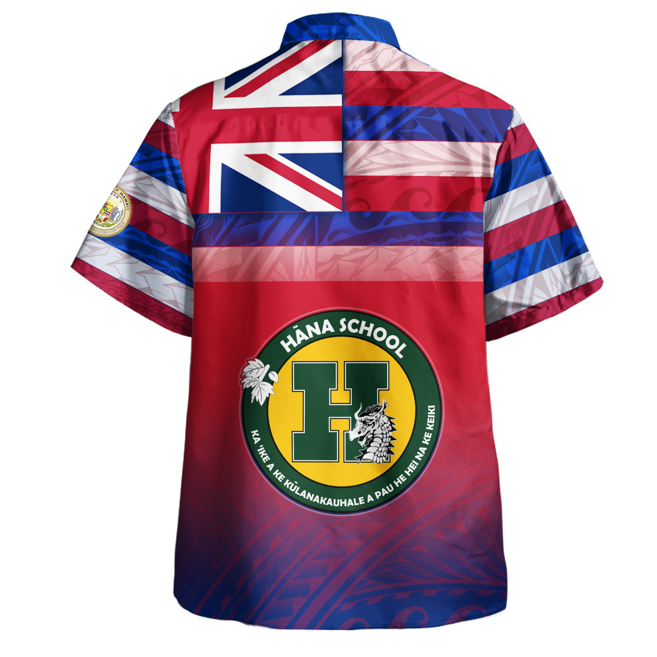 Hawaii Hana High and Elementary School Hawaii Shirt Flag Color With Traditional Patterns