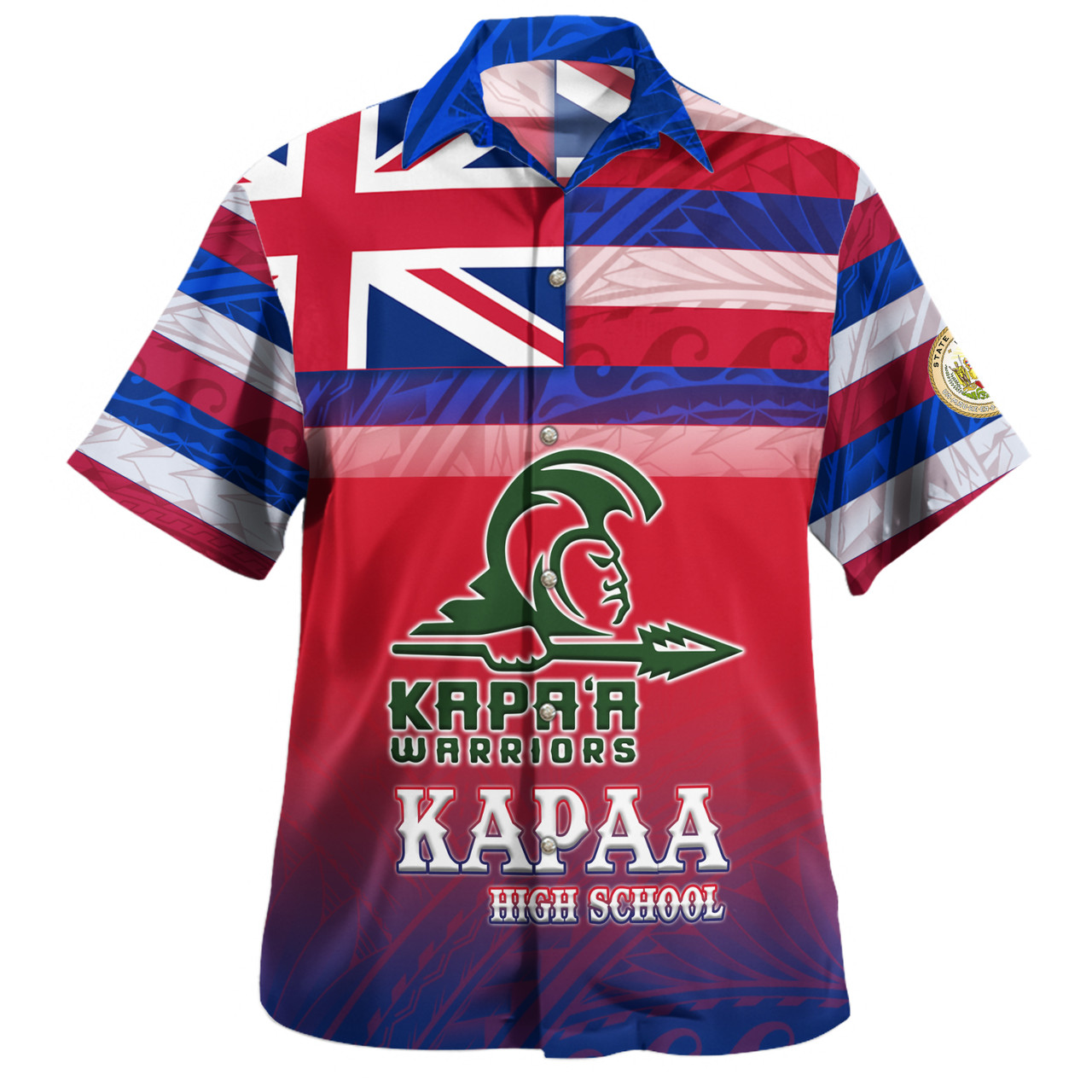 Hawaii Kapaa High School Hawaii Shirt Flag Color With Traditional Patterns