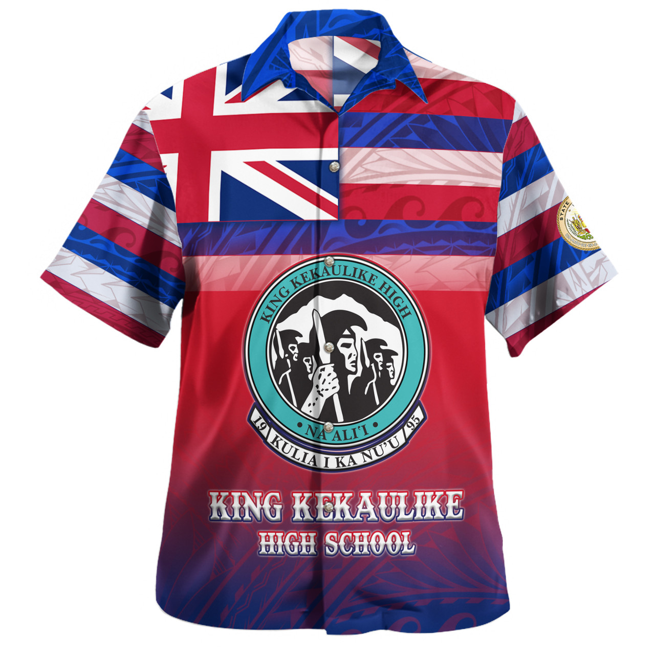 Hawaii King Kekaulike High School Hawaii Shirt Flag Color With Traditional Patterns